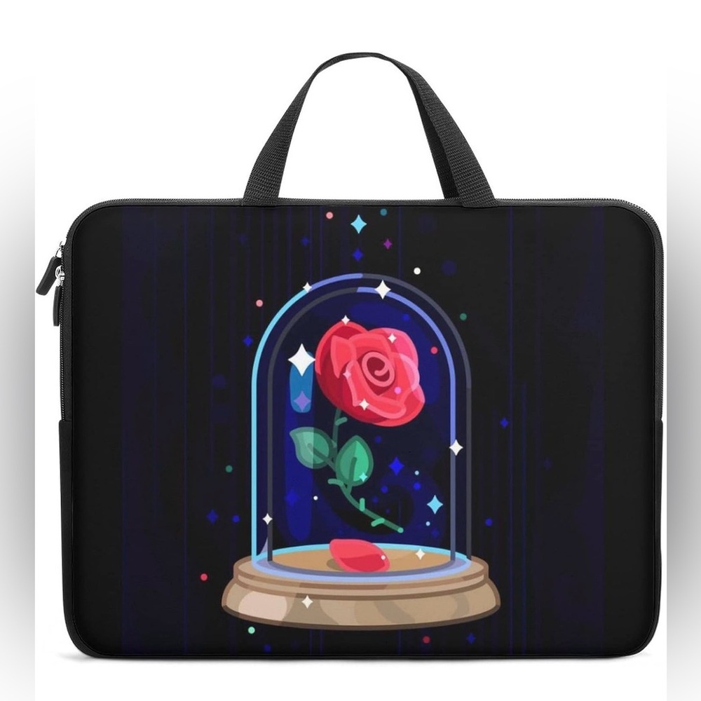 Amazon Black Laptop Sleeve with Rose Design